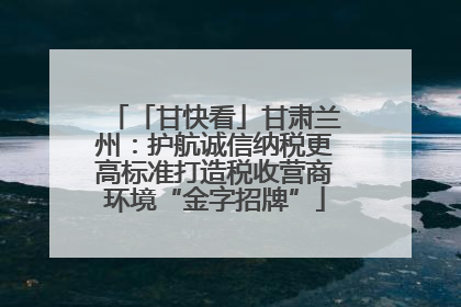 「甘快看」甘肃兰州：护航诚信纳税更高标准打造税收营商环境“金字招牌”