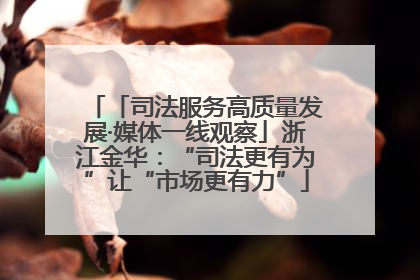「司法服务高质量发展·媒体一线观察」浙江金华：“司法更有为”让“市场更有力”