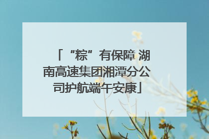 “粽”有保障 湖南高速集团湘潭分公司护航端午安康