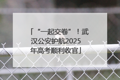 “一起交卷”！武汉公安护航2025年高考顺利收官