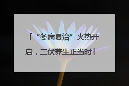 “冬病夏治”火热开启，三伏养生正当时