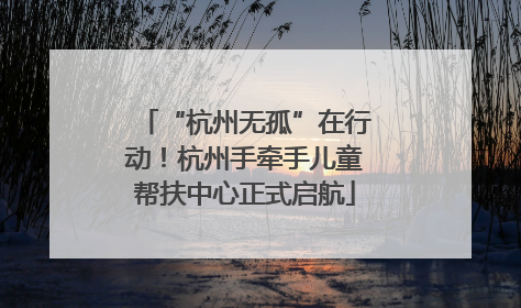 “杭州无孤”在行动！杭州手牵手儿童帮扶中心正式启航