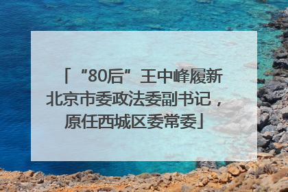 “80后”王中峰履新北京市委政法委副书记，原任西城区委常委