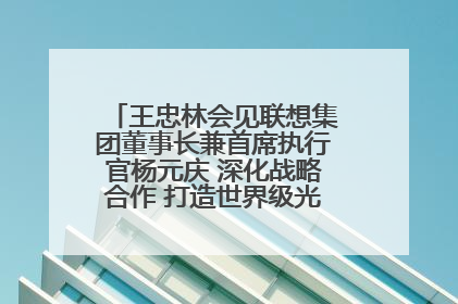 王忠林会见联想集团董事长兼首席执行官杨元庆 深化战略合作 打造世界级光电子信息产业集群