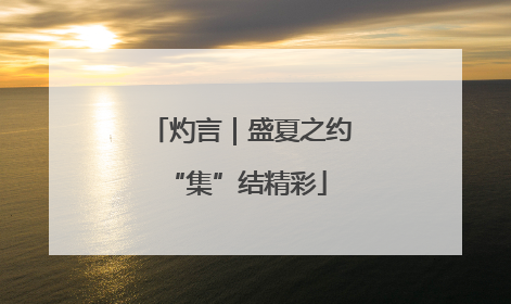 灼言｜盛夏之约 “集”结精彩