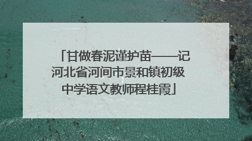 甘做春泥谨护苗——记河北省河间市景和镇初级中学语文教师程桂霞