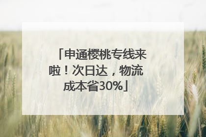 申通樱桃专线来啦！次日达，物流成本省30%