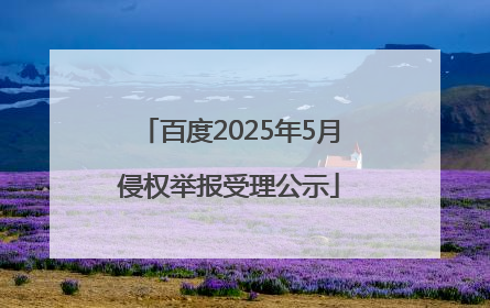 百度2025年5月侵权举报受理公示