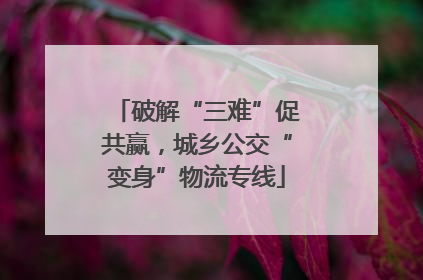 破解“三难”促共赢，城乡公交“变身”物流专线