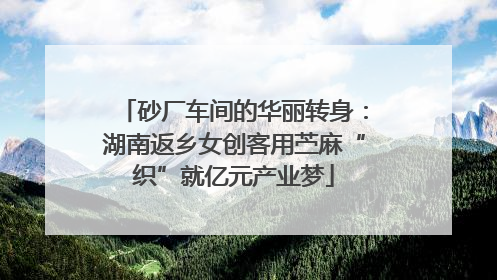 砂厂车间的华丽转身：湖南返乡女创客用苎麻“织”就亿元产业梦