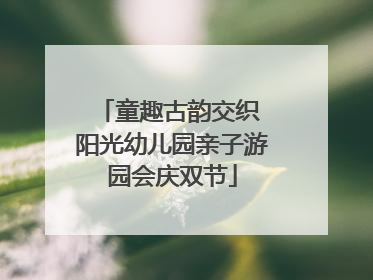 童趣古韵交织 阳光幼儿园亲子游园会庆双节