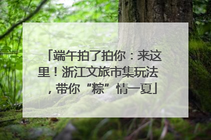 端午拍了拍你：来这里！浙江文旅市集玩法，带你“粽”情一夏