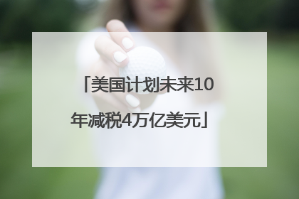 美国计划未来10年减税4万亿美元