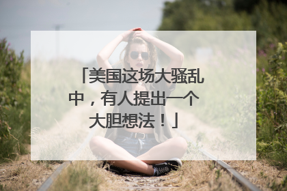 美国这场大骚乱中，有人提出一个大胆想法！