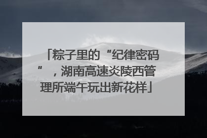 粽子里的“纪律密码”，湖南高速炎陵西管理所端午玩出新花样