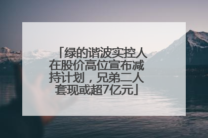 绿的谐波实控人在股价高位宣布减持计划，兄弟二人套现或超7亿元