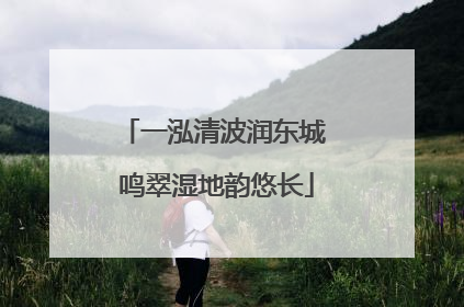 一泓清波润东城 鸣翠湿地韵悠长