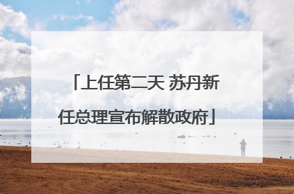 上任第二天 苏丹新任总理宣布解散政府