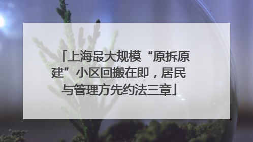 上海最大规模“原拆原建”小区回搬在即，居民与管理方先约法三章