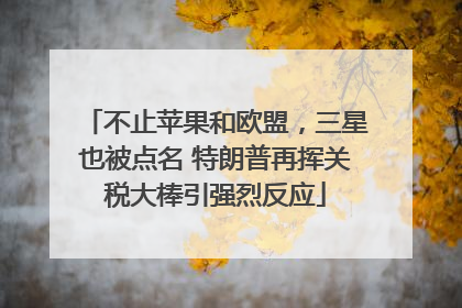 不止苹果和欧盟，三星也被点名 特朗普再挥关税大棒引强烈反应