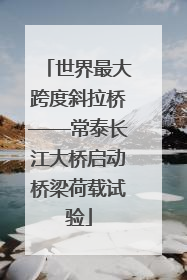世界最大跨度斜拉桥——常泰长江大桥启动桥梁荷载试验
