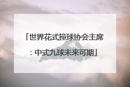 世界花式撞球协会主席：中式九球未来可期