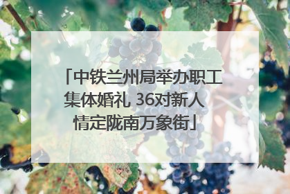 中铁兰州局举办职工集体婚礼 36对新人情定陇南万象街