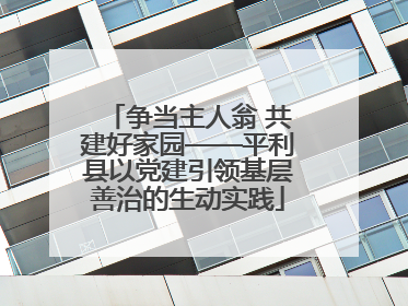 争当主人翁 共建好家园——平利县以党建引领基层善治的生动实践