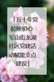 五十年党龄映初心 军山街龙湖社区党建活动赋能支点建设