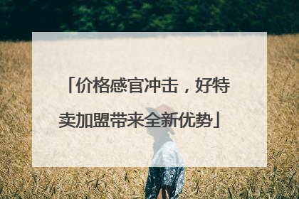 价格感官冲击，好特卖加盟带来全新优势