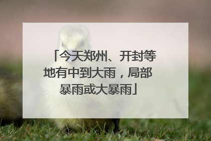 今天郑州、开封等地有中到大雨，局部暴雨或大暴雨