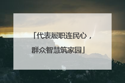 代表履职连民心，群众智慧筑家园