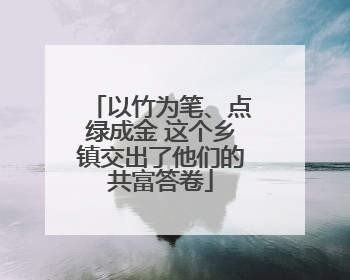 以竹为笔、点绿成金 这个乡镇交出了他们的共富答卷