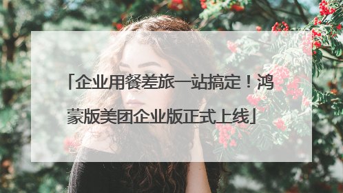 企业用餐差旅一站搞定！鸿蒙版美团企业版正式上线