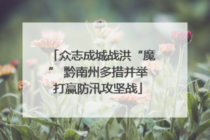 众志成城战洪“魔” 黔南州多措并举打赢防汛攻坚战