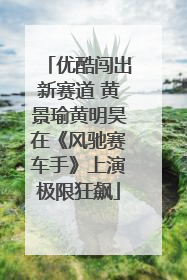 优酷闯出新赛道 黄景瑜黄明昊在《风驰赛车手》上演极限狂飙