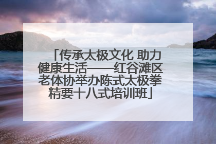 传承太极文化 助力健康生活——红谷滩区老体协举办陈式太极拳精要十八式培训班