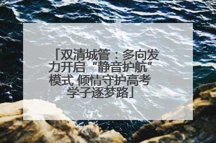 双清城管：多向发力开启“静音护航”模式 倾情守护高考学子逐梦路