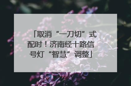 取消“一刀切”式配时！济南经十路信号灯“智慧”调整