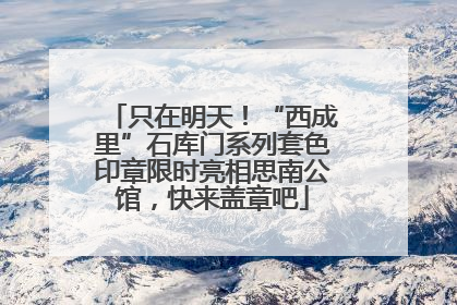 只在明天！“西成里”石库门系列套色印章限时亮相思南公馆，快来盖章吧