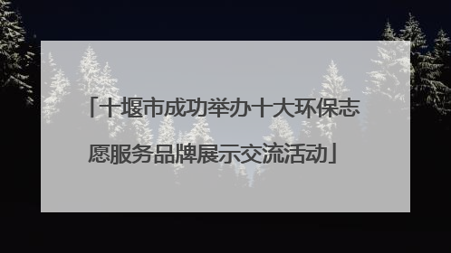 十堰市成功举办十大环保志愿服务品牌展示交流活动