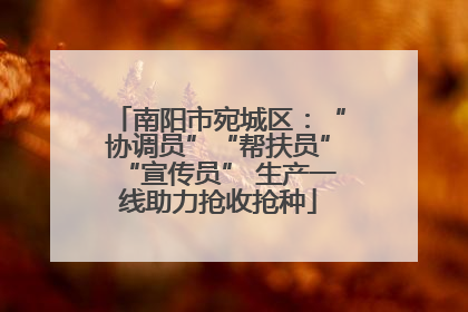 南阳市宛城区：“协调员”“帮扶员”“宣传员” 生产一线助力抢收抢种
