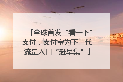 全球首发“看一下”支付，支付宝为下一代流量入口“赶早集”