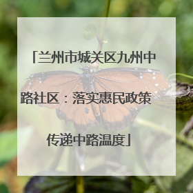 兰州市城关区九州中路社区：落实惠民政策 传递中路温度