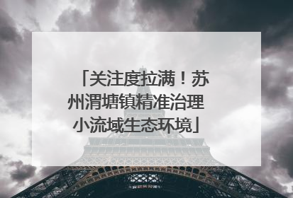 关注度拉满！苏州渭塘镇精准治理小流域生态环境