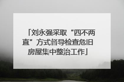 刘永强采取“四不两直”方式督导检查危旧房屋集中整治工作
