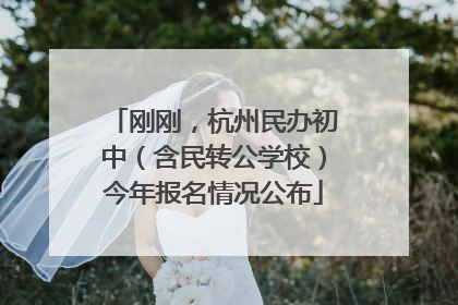 刚刚，杭州民办初中（含民转公学校）今年报名情况公布