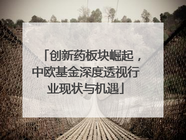 创新药板块崛起，中欧基金深度透视行业现状与机遇