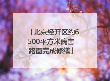北京经开区约6500平方米病害路面完成修缮