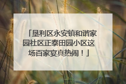 垦利区永安镇和谐家园社区正泰田园小区这场百家宴真热闹！